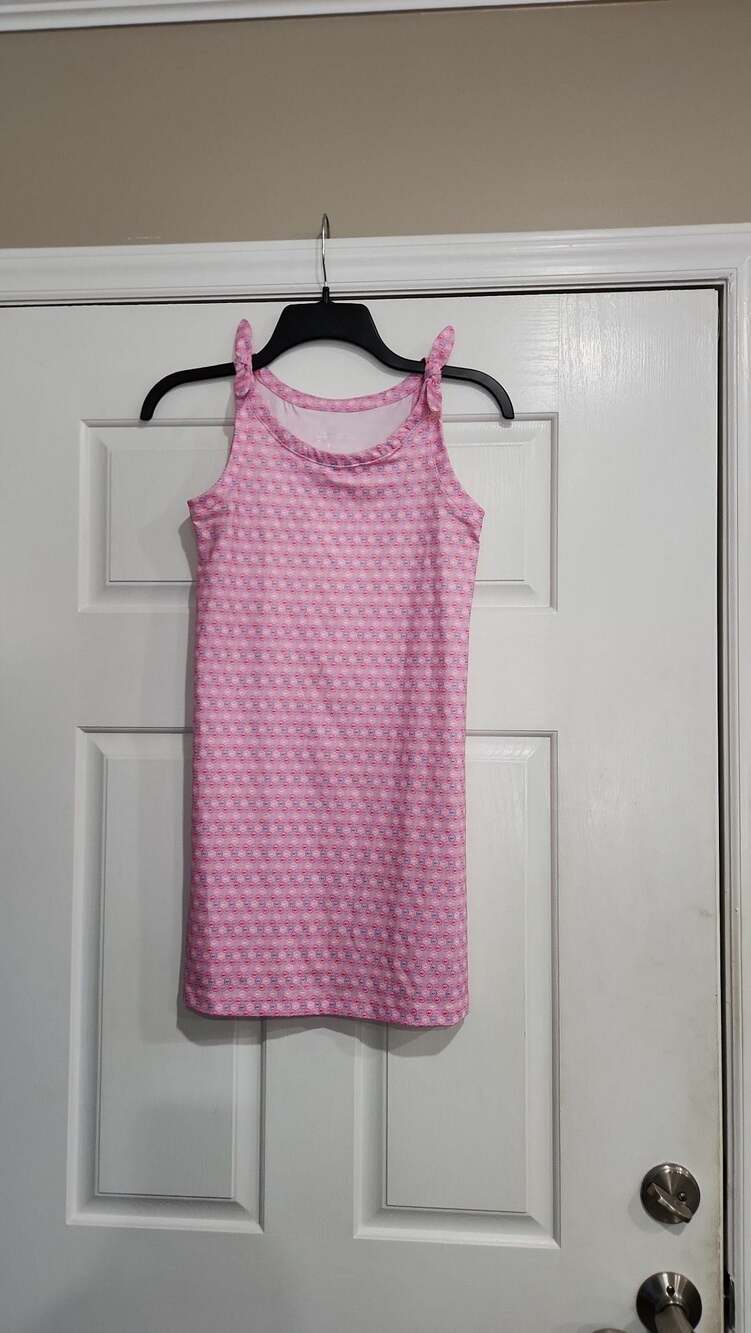 Vineyard Vines Girls Performance Pink Whale Print Dress Size M (10-12)